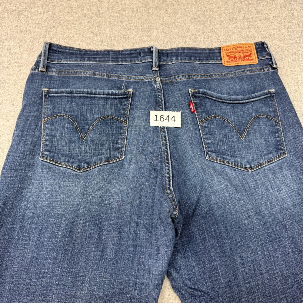 Levi's Mid Rise Skinny Jeans Size 16S Blue Denim Stretch W33 L30 Medium Wash Pan - Picture 11 of 11